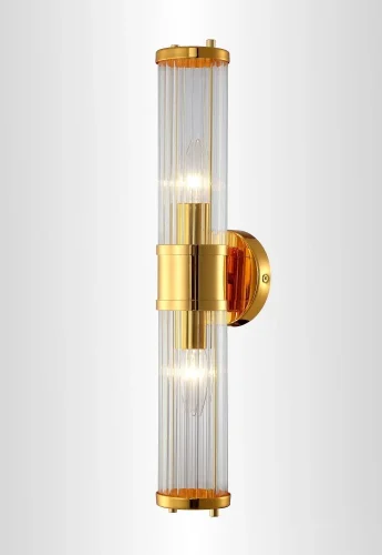 Бра SANCHO AP2 GOLD Crystal Lux прозрачный на 2 лампы, основание золотое в стиле классический  фото 4